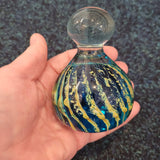 Signed Mdina Glass “Sea & Sand” Paperweight with Top Knob