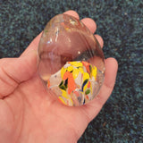 Bright Confetti Art Glass Egg Paperweight | Handcrafted Decorative Glass Sculpture. Design #13  | 210g
