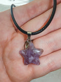 Amethyst Star Pendant Necklace Natural Purple Gemstone Crystal Jewellery #45
