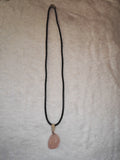 Rose Quartz Tumbled Pendant Necklace with Decorative Bail Natural Gemstone #50