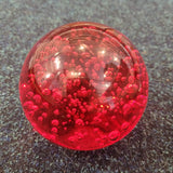 Red Controlled Bubble Art Glass Paperweight #22 | Handcrafted Glass Sphere | 950g