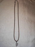 Natural Pale Amethyst Freeform Pendant Necklace on Brown Cord #55