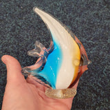 Murano Style Hand-Blown Glass Angel Fish Paperweight