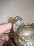 UV Reactive Volcano Agate French Bulldog Carving (repaired damage)