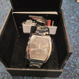 U.S. Polo Assn Black Dial Silver Tone Bracelet Quartz Date Watch Boxed NOS #7