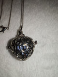 Sodalite Heart Harmony Ball Cage Pendant Necklace | Natural Gemstone