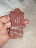 Rose Quartz Lady Figure Carving (darker pink)