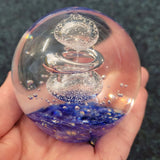 Blue Bubble Glass Art Paperweight #36
