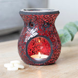 Small red crackle glass burner