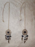 Lapis Lazuli Gemstone Dreamcatcher Necklace | Angel Wing Crystal Pendant