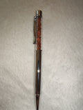 Red Jasper Gemstone Chip Ballpoint Pen Silver Tone Black Ink