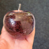 Purple Bubble Effect Glass Apple Paperweight