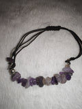 Natural Amethyst Chip Adjustable Cord Bracelet