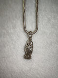 925 Sterling Silver Owl on Books Pendant Necklace