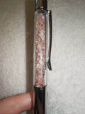 Strawberry Quartz Gemstone Chip Ballpoint Pen Silver Tone Black Ink