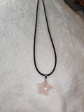 Rose Quartz Star Pendant Necklace Natural Pink Gemstone Crystal Jewellery #46