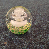 Green Glass Art Paperweight #37