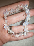 Opalite Chipstone Stretch Bracelet | Blue Iridescent Glass Crystal Bracelet