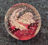 Caithness "Pink Cauldron" Glass Paperweight