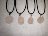 Rose Quartz Freeform Pendant Necklace Natural Pink Gemstone Crystal Jewellery #49
