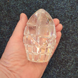 Vintage Lead Crystal Thistle Egg Paperweight