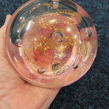 Pink & Gold Art Glass Mushroom Paperweight