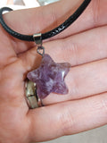 Amethyst Star Pendant Necklace Natural Purple Gemstone Crystal Jewellery #45