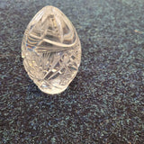 Vintage Lead Crystal Cut Glass Egg Paperweight