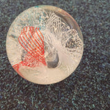 Red, White & Blue Swirl Handcrafted Art Glass Paperweight with Controlled Bubbles #46