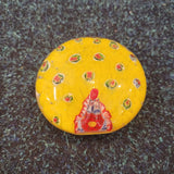 Yellow Millefiori Handcrafted Art Glass Paperweight #43