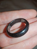 Black Goldstone Gemstone Ring | Sparkly Crystal Band | Stone Ring