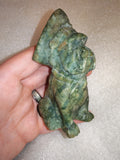 Nephrite Jade / Serpentine French Bulldog with Hat