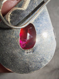 925 Sterling Silver Red Gemstone Teardrop Drop Earrings