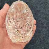 Vintage Lead Crystal Star Cut Egg Paperweight