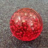 Red Controlled Bubble Art Glass Paperweight #22 | Handcrafted Glass Sphere | 950g