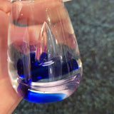 Blue Art Glass Mushroom Paperweight