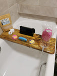 Handmade wooden bath tray
