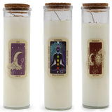 Magic spell candles with gemstones